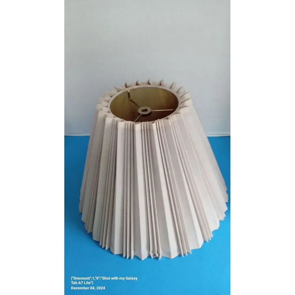 Vintage Pleated Lamp Shade‎ Conical Cream White Traditional Table Lamp Lighting